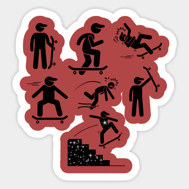 how to ride a skateboard for beginners, skateboard professional Sticker by joy 32